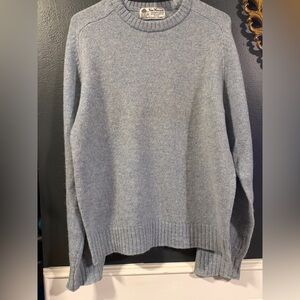 Heather Sky Blue Van Heusen 100% Wool Crewneck Sweater